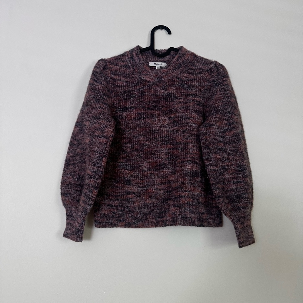Madewell Pink and Gray Crew Neck Sweater